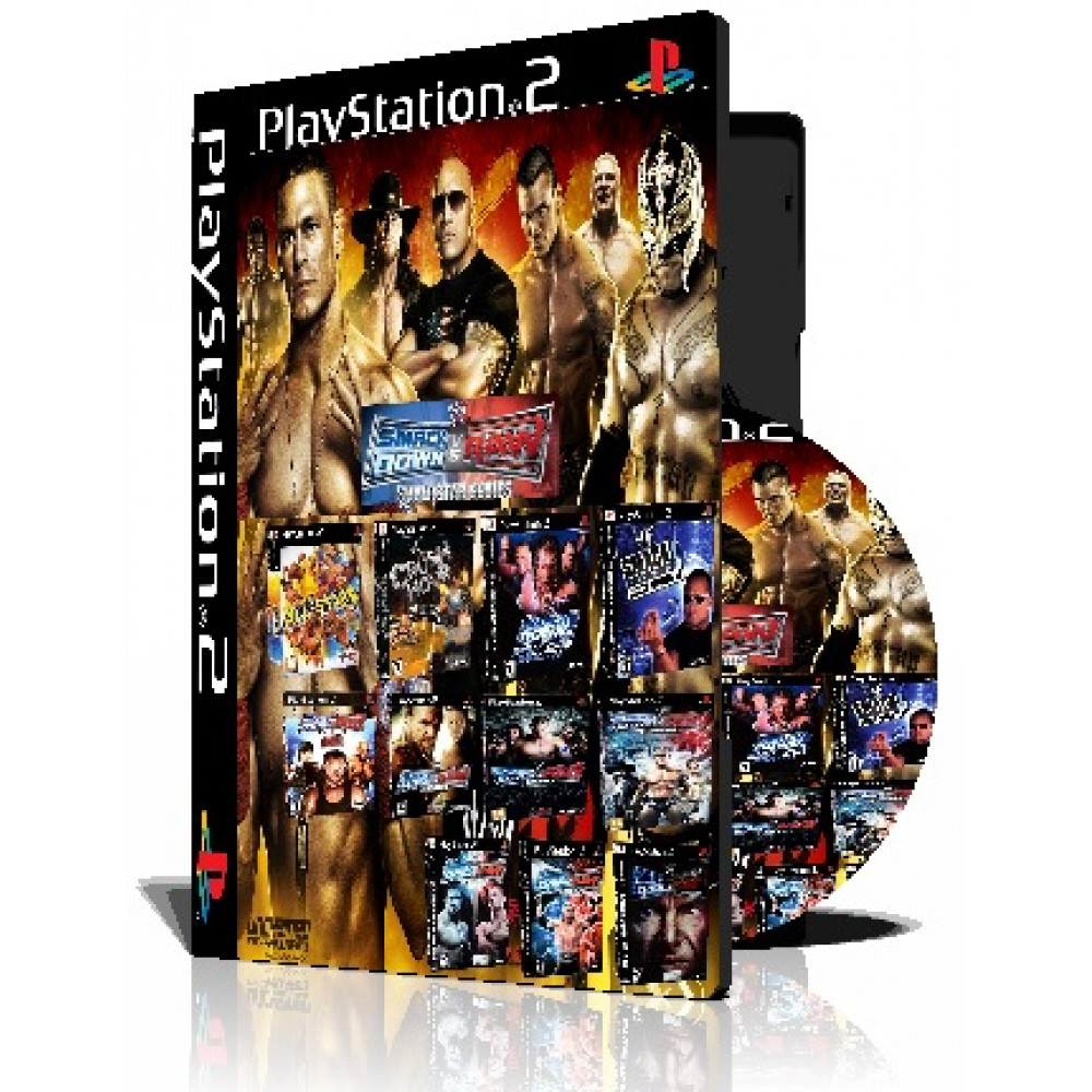 11 بازی با قاب و چاپ روی دیسک (ALL WWE Smackdown PS2 Game (11DISK
